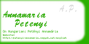 annamaria petenyi business card