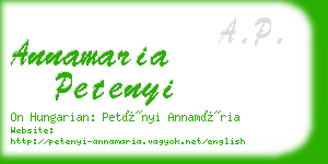 annamaria petenyi business card